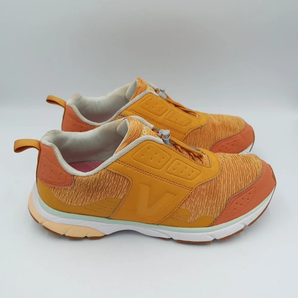 Vionic Drift Deon Women Orange Textured Mesh Toggle Lace Active Sneakers 40 US 9
